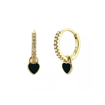 Cross-Border European and American Style Ins-Style Heart-Shaped Earrings with Colorful Zircon, Light Luxury, High-End Fashion and Elegant Earrings