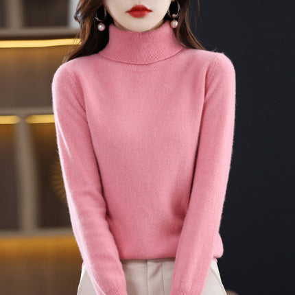 Woolen sweater women's 100 pure wool knitted bottoming shirt autumn and winter New turtleneck cashmere inner pullover sweater