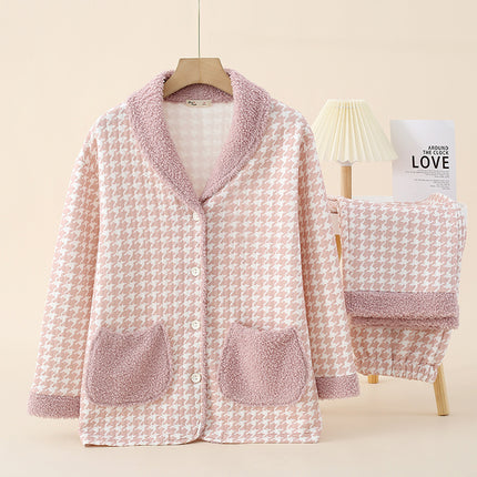 Factory high quality Autumn and Winter Air Cotton Pajamas Women's Warm Three-Layer Quilted Long-Sleeved Outwear suit