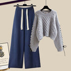 Gray sweater + blue casual pants [two-piece set] / M [recommended 40-50kg ]