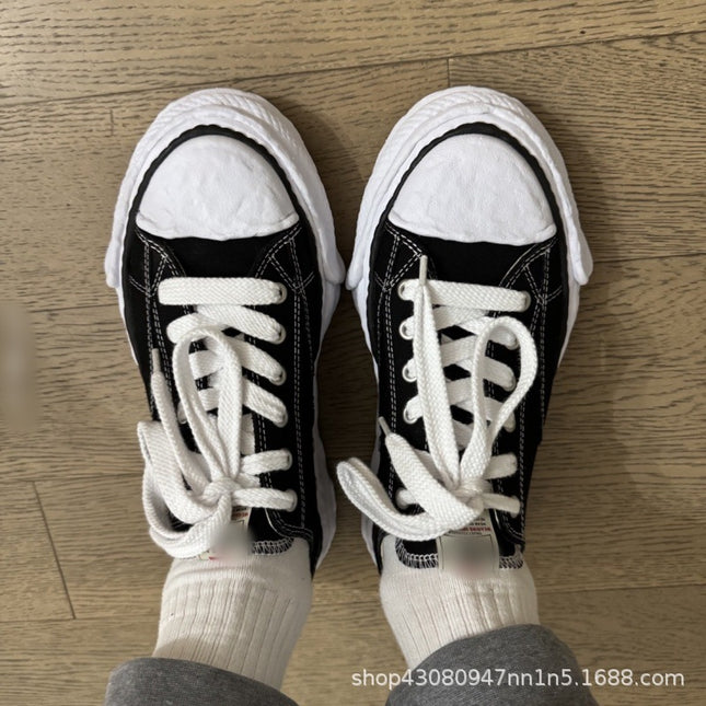 Sanyuan Kangyu Dissolved Shoes Arts and Science Shell Head Canvas Shoes Couple Men's and Women's Casual Sports Platform Board Shoes