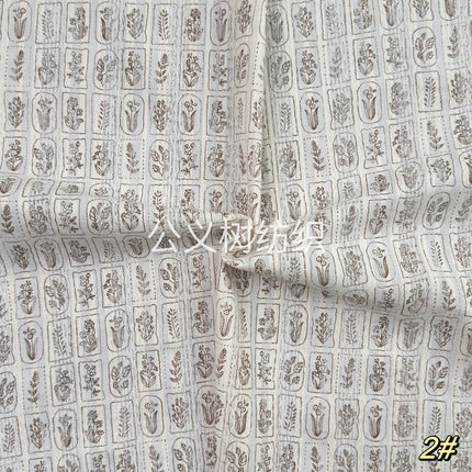 "Flowers in the Mirror" Cotton Lace Jacquard Fabric Spring and Summer New Simple Line Printing Pure Cotton Fabric