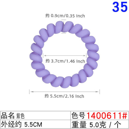Outer Diameter 4cm Black Phone Cord Hair Tie Korean Hair Tie Hair Rope Transparent White Rubber Band Wire Coil Headwear