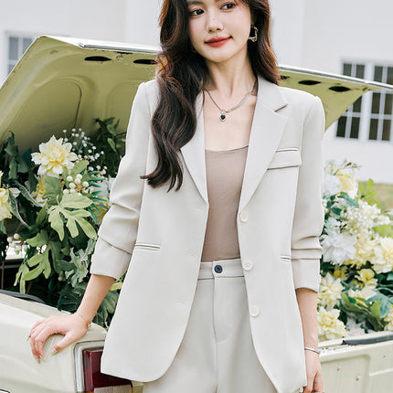 Fashion Commuter suit Women's 2024 Autumn Korean Style Temperament Commuter Goddess Fan Two-piece Simple Suit Pants Jacket