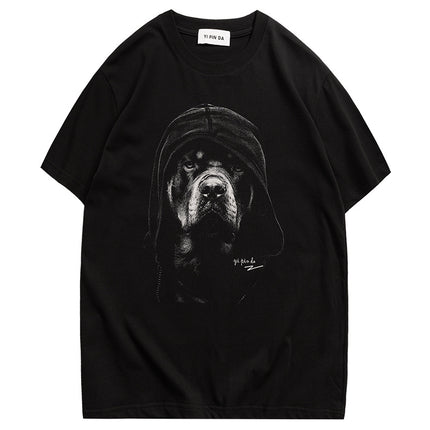 Kangli Kornit direct injection men's short-sleeved T-shirt women's clothing European and American fashion brand dog head print loose youth couple wear