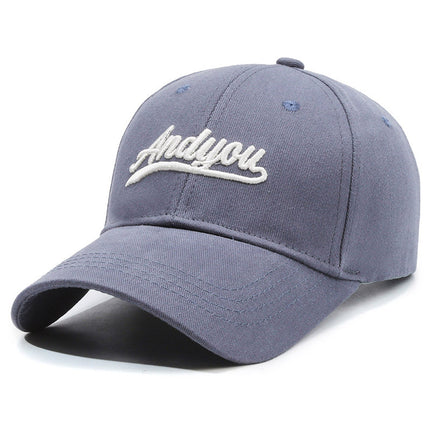 Japanese Style Casual Sanding Letter Embroidered Cap Women's Spring and Autumn Summer New Big Head Wide Brim Casual Baseball Cap