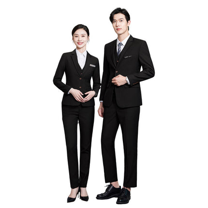 Business Wear Men's and Women's Same-style Suit Autumn and Winter Fashion Slim-fit Business Suit Women's Pants Vest Dress