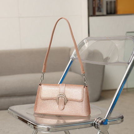 Fashion Women's Bags Wholesale 2026 New Fashion Rhinestone Underarm Bag Urban Simple Versatile Shoulder Crossbody Baguette Bag