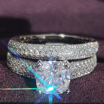 European and American Cross-border E-commerce Hot Sale Combination Ring suit Ring Female Niche High-level Sense Design Super Flash r7489