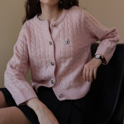 Classic Reputation Australian Merino Wool Cable-Knit Cardigan for Small People