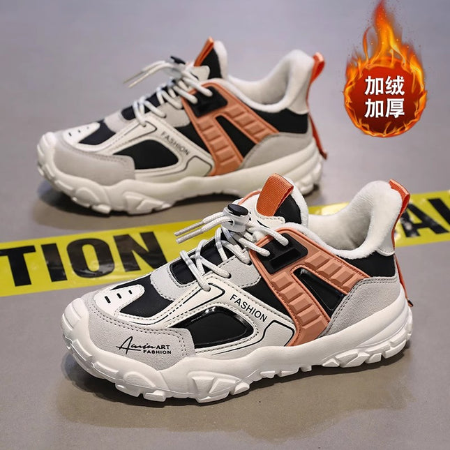 Women's Cotton Shoes 2023 New Autumn and Winter Plush Women's Shoes for Older Children and Junior High School Students Lightweight Soft Sole Sports Running Shoes