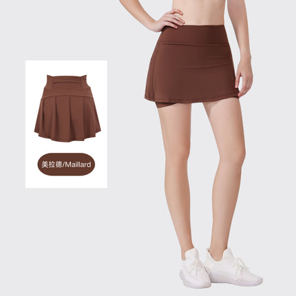 [in Stock] Ld Yoga Spring/Summer Short Skirt Anti-Exposure Fitness High-Waisted Sports Quick-Dry Training Tennis Pleated Skirt