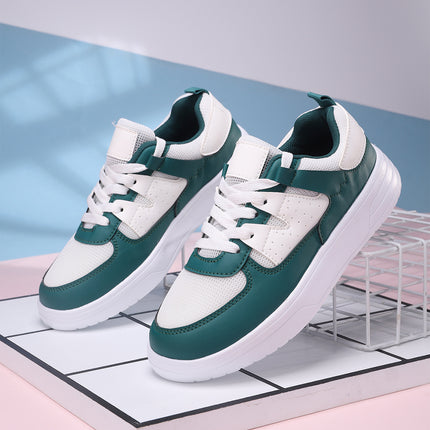 Korean Style Trendy Four-Season Thick-Soled Skateboard Shoes, Mesh Breathable Casual Shoes, Lace-Up Fashionable Women's Shoes, Outdoor Couple Trendy Shoes