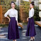 White Top Purple Skirt / M