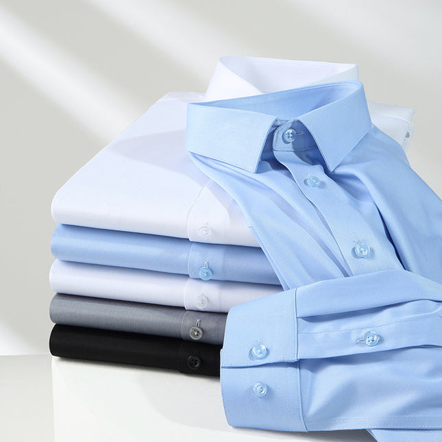 New Bamboo Fiber Men's Shirts, Men's Long-Sleeved Shirts, Business Work Clothes, No-Iron Women's Short-Sleeved Shirts, Women's Professional Shirts