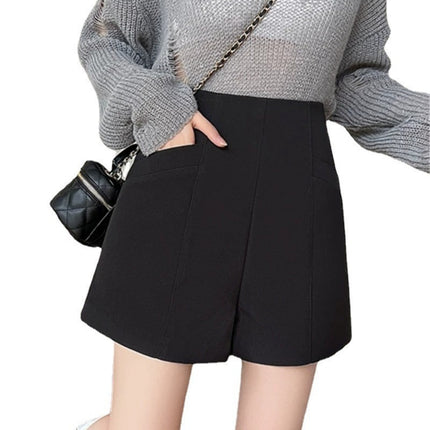 High Waist Suit Shorts Women's Suit Pants Korean Style Black Shorts Casual Wide Leg Elegant Outer Wear Spring and Summer A- word All-match