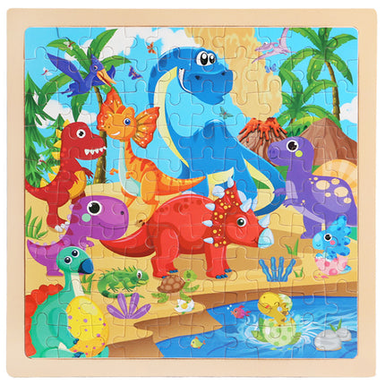 100 children's wooden cartoon animal dinosaur plane wooden puzzle boys and girls baby early education educational toys