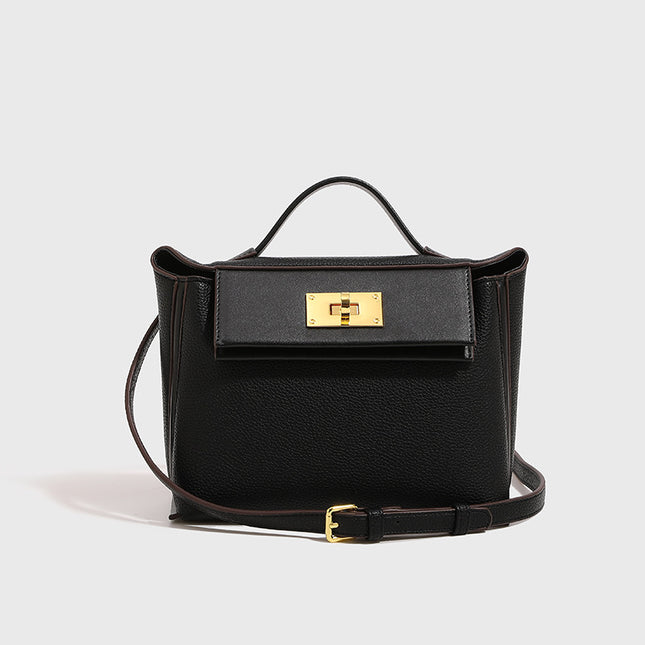 Women's Bags 2026 High-End Crossbody Style Light Luxury Soft Leather Kelly Bag Handbag Shoulder Bag Crossbody Backpack with Lock Buckle
