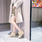 Short tube khaki-single shoes / 36 [fleece-lined take one yard bigger]]