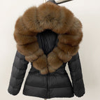 Black + imitation mink / S
