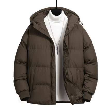 Cross-Border Men's Thickened Cotton Jacket with Hood, Loose Fit, Warm, Versatile, Casual, Cold-Proof Men's Cotton Coat, Trendy Sports Jacket