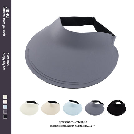 Traceless Sunscreen Hat Women's Foldable Empty Top Hat Summer Anti-UV Big Brim Sun Hat Student Sun Hat