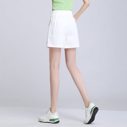 elastic waist plus size slightly fat mm black outer shorts women's high waist summer ladies bottoming hot pants live hot