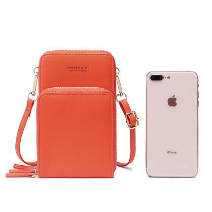Photo Printed Leather Mobile Phone Bag Women's Crossbody Wallet 2024 New Korean Style Fashion Large Capacity Multi-Functional Mini Bag