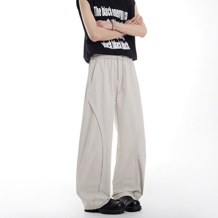 High Street Trendy Men's Pants 2025 Summer New Men's Casual Pants Loose Scimitar Pants Unisex Trendy Pleated Long Pants