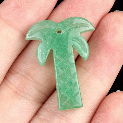 Natural Crystal Semi-precious Stone Head Summer Amethyst Coconut Tree Pendant DIY Earrings Necklace Pendant Jewelry
