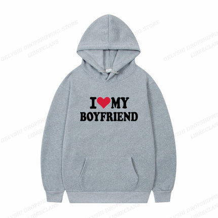 [Cross-border European Code] I Love Boyfriend Hoodie Men Fashion Hoodie