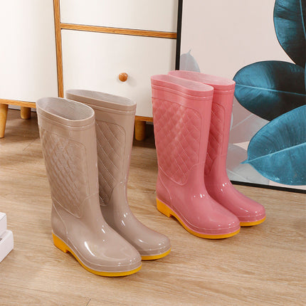 Rain Boots women's new fashion outdoor water shoes women's waterproof non-slip rain boots fleece-lined tendon sole rubber shoes overshoes 2022