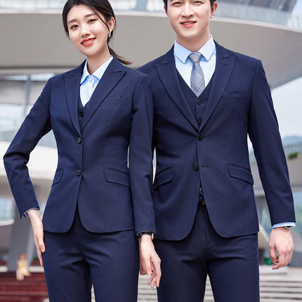 Black Business Suit Men's Office White Collar Interview Dress Bank Staff Work Clothes Business Suit