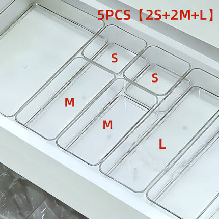 Cross-Border Drawer Partition Storage Box Dressing Table Built-In Cosmetics Storage Box Acrylic Transparent Desktop Organization Box