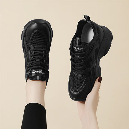 Small Thick Bottom Tall Torre Shoes Women's Mesh Running Shoes Spring and Summer New Lightweight Breathable Sports Casual Shoes