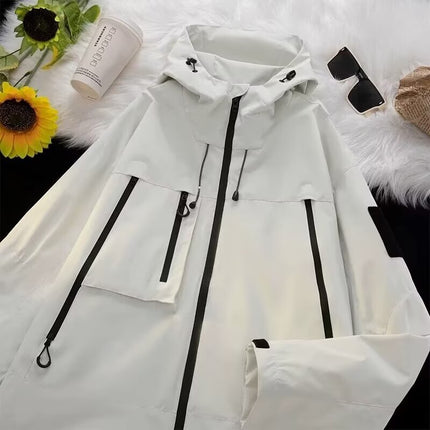 American-Style Functional Men's Jacket, Autumn Loose Mountain-Style Outdoor Work Hooded Jacket, Trendy Outdoor