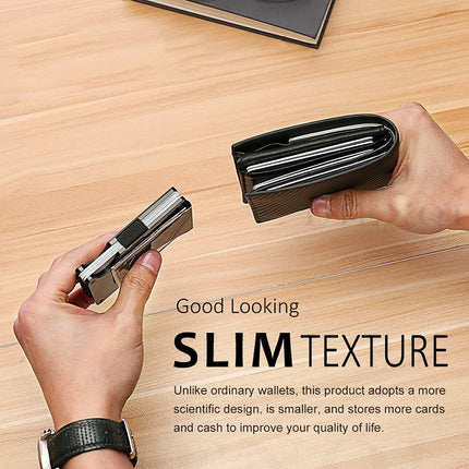 RFID Credit Card Holder Carbon Fiber Card Holder Anti-degaussing Men's Multifunctional Wallet Card Holder Card Holder Anti-theft Box