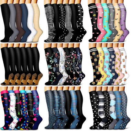 32 6 pairs of Amazon cross-border compression socks suit stockings sports running fitness compression socks calf socks