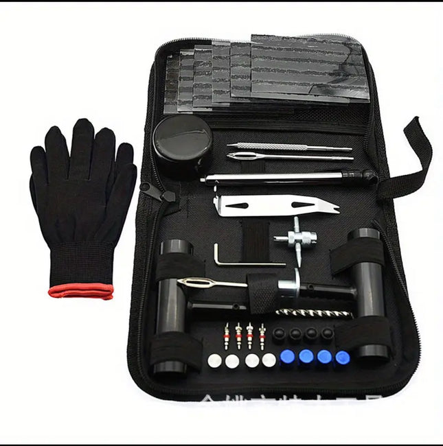 Amazon Hot Sale 57 Piece Tire Repair Tool Kit Metal Tools Car Motorcycle Vacuum Tire Household