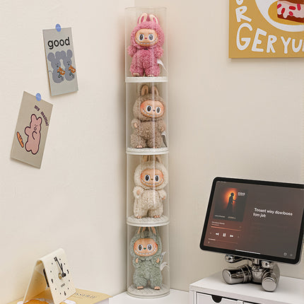 Labubu Blind Box Storage Box Transparent High-Definition Dust-Proof Labubu Plush Doll Bubble Mart Storage Display Stand