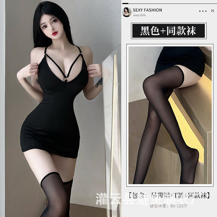Charming rabbit sexy lingerie bed funny suspender skirt passion pajamas sexy sheath free flirting suit 8504