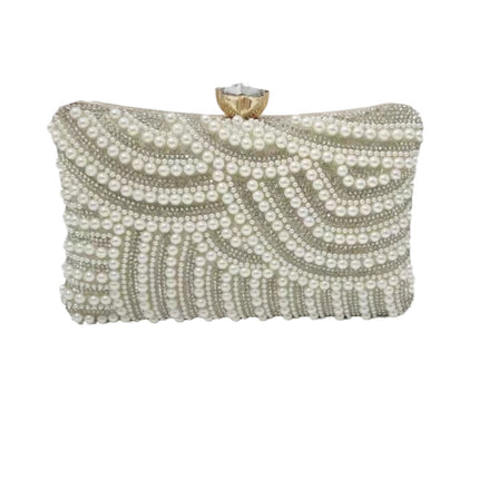 Cross-Border Exclusive Cross-Body Rhinestone Pearl Bag Wedding Ball Dinner Bag Women's Diamond Chain Box Clutch Bag