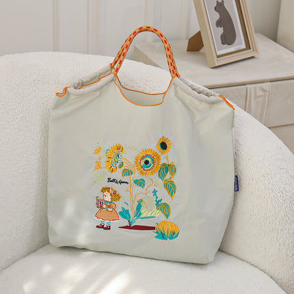 New Canvas Bag Embroidered Shopping Bag Tote Bag Large Capacity Bag Women's Handbag Crossbody Bag