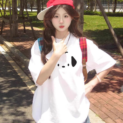 White Pure Cotton Short-Sleeve T-Shirt for Women, Summer 2026 New Popular Design, Niche Loose and Lazy Style Half-Sleeve Top