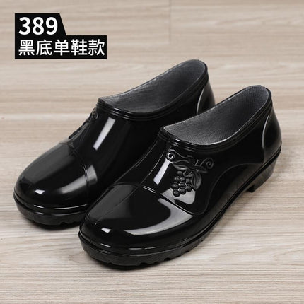 Shallow mouth spring and autumn women's water shoes fashion women's rain shoes non-slip short tube overshoes rubber shoes women's low-top overshoes non-slip kitchen shoes