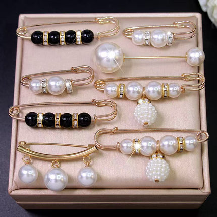 Imitation Pearl Pin suit Pants Waist Tight Artifact Pin Fixed Clothes Waist Change Small Artifact Anti-running Light Accessories