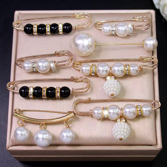 Imitation Pearl Pin suit Pants Waist Tight Artifact Pin Fixed Clothes Waist Change Small Artifact Anti-running Light Accessories