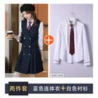 GY172 blue dress + white shirt / S