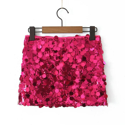 Saw Aliexpress Independent Station Women's European and American Style Sequined Hip Skirt Mini Sexy Skirt 3920139