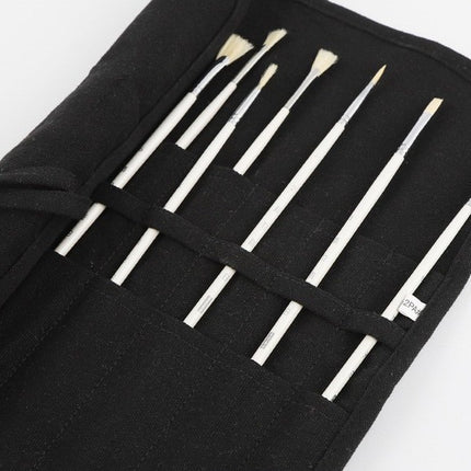 Canvas Oil Painting Pen Bag Roller Curtain Gouache Simple Solid Color Foldable Pencil Bag Art Storage Bag
